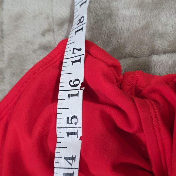 Kona Sol Women's One Piece Swimsuit Red Ties At Shoulders Bra Sz L EUC - Picture 8 of 9